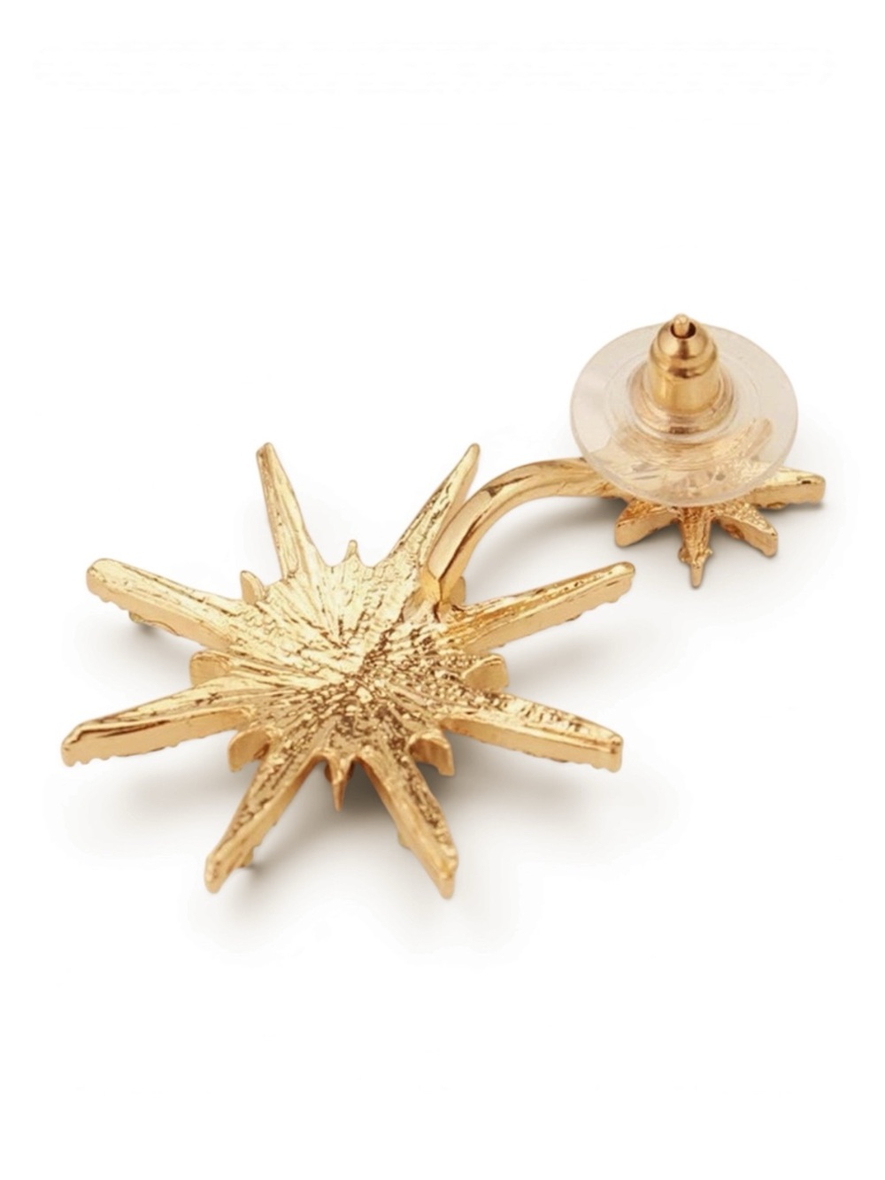 Gold Crystal Starburst Convertible Statement Earrings - Picture 8 of 14